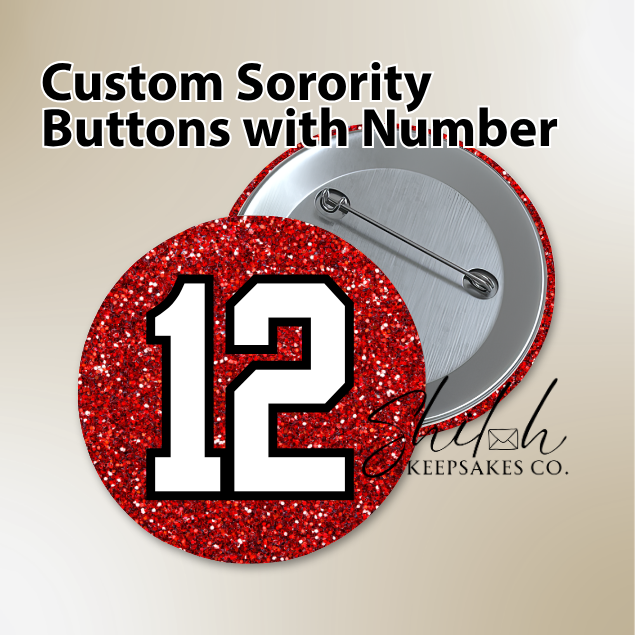 Custom Sorority Line Number Button | Personalized Greek Jacket Pin | Line Number Button | Sorority Gift | Crossing Keepsake