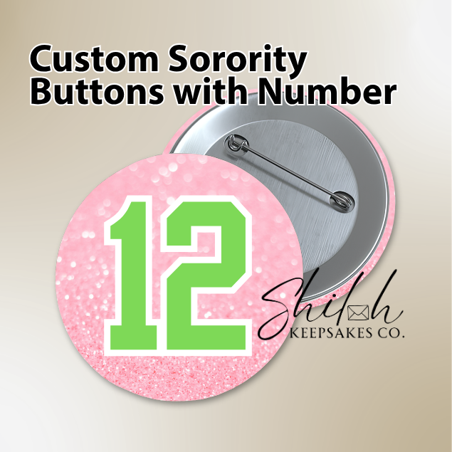 Custom Sorority Line Number Button | Personalized Greek Jacket Pin | Line Number Button | Sorority Gift | Crossing Keepsake