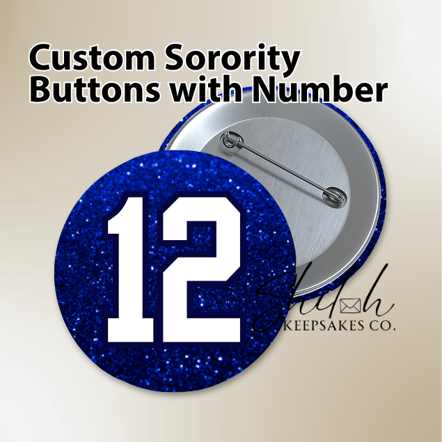 Custom Sorority Line Number Button | Personalized Greek Jacket Pin | Line Number Button | Sorority Gift | Crossing Keepsake
