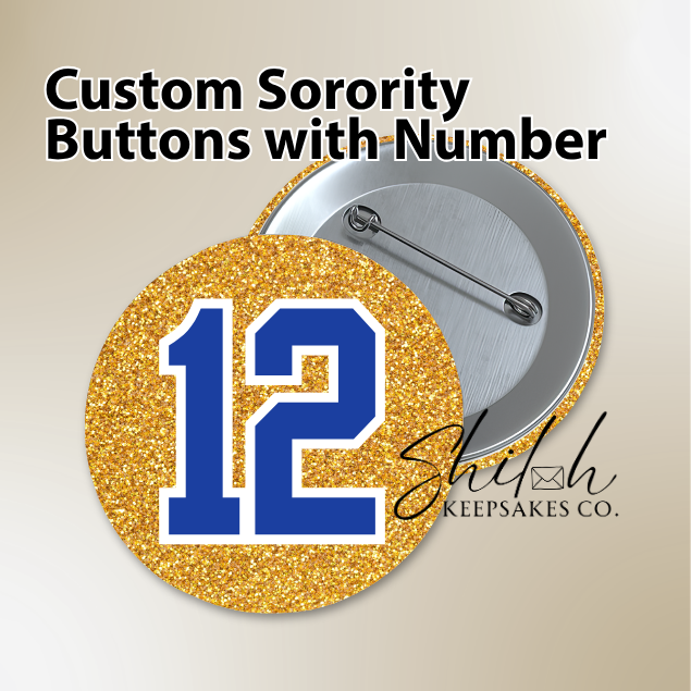 Custom Sorority Line Number Button | Personalized Greek Jacket Pin | Line Number Button | Sorority Gift | Crossing Keepsake
