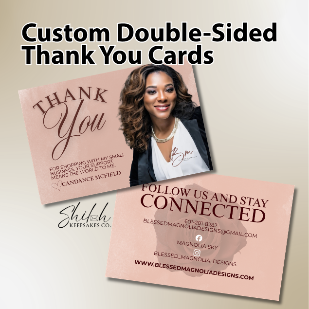 Custom Thank You Cards | Graduation or Business | Personalized Cards | Single or Double-Sided | Photo Thank You Cards