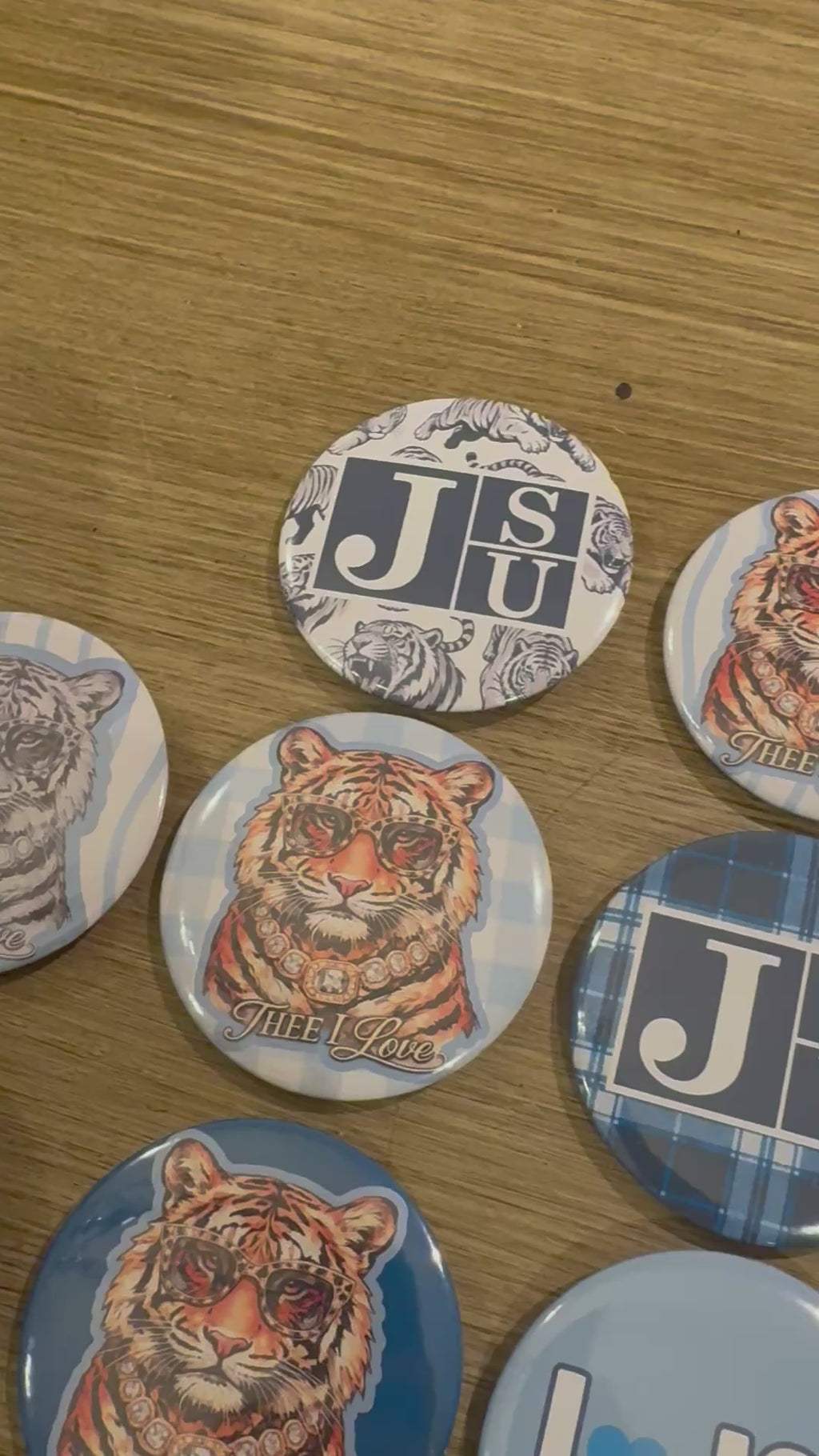 JSU Button Pack Set | Jackson State University Inspired Buttons | 6-Pack Custom HBCU Buttons | Thee I Love | Game Day Buttons